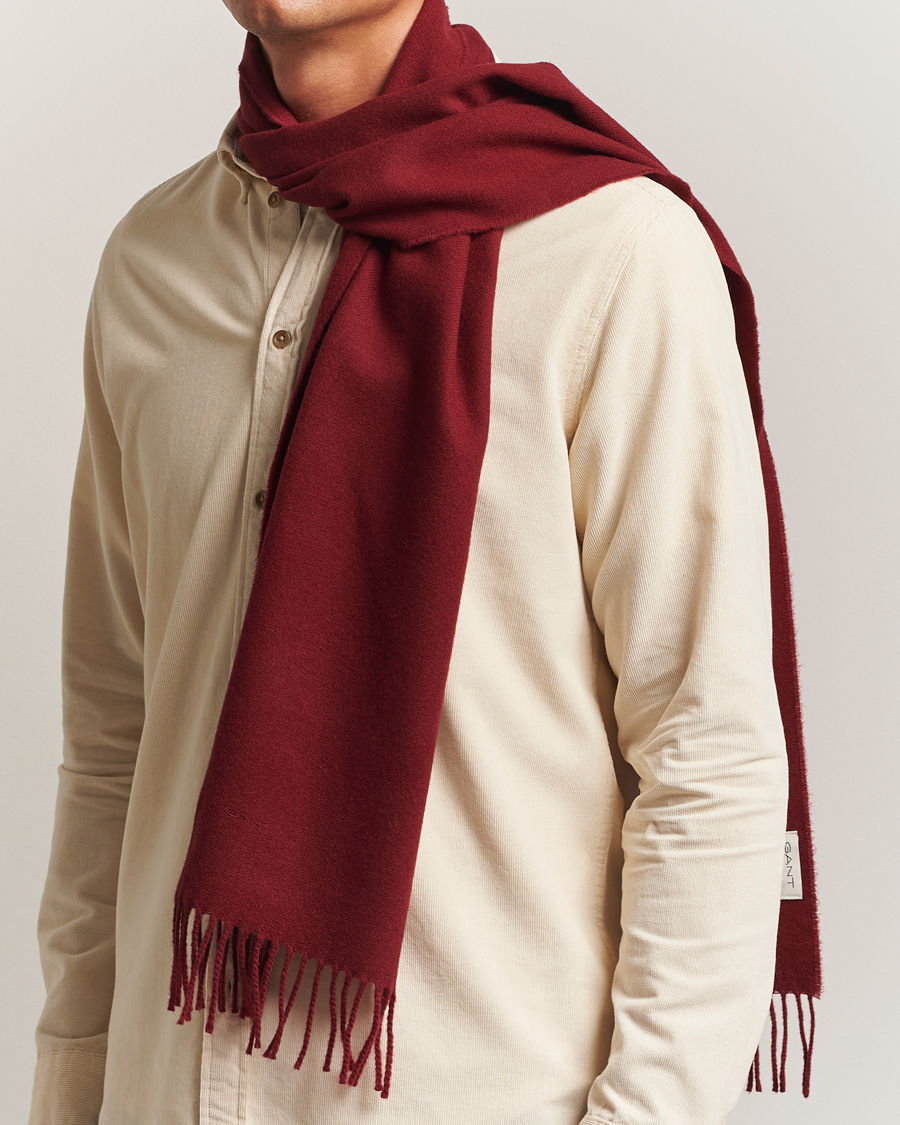 Herre | Skjerf | GANT | Wool Scarf Plumped Red
