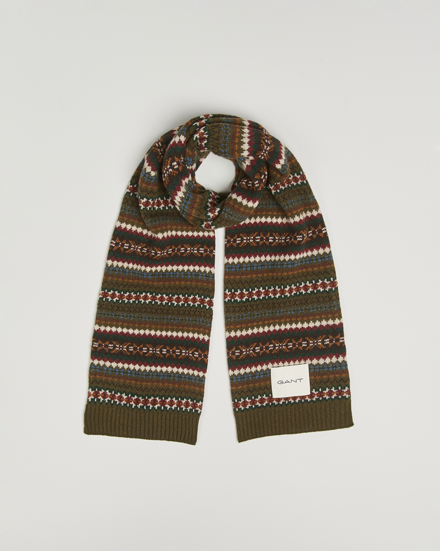 Herre | Skjerf | GANT | Fair Isle Scarf Country Green
