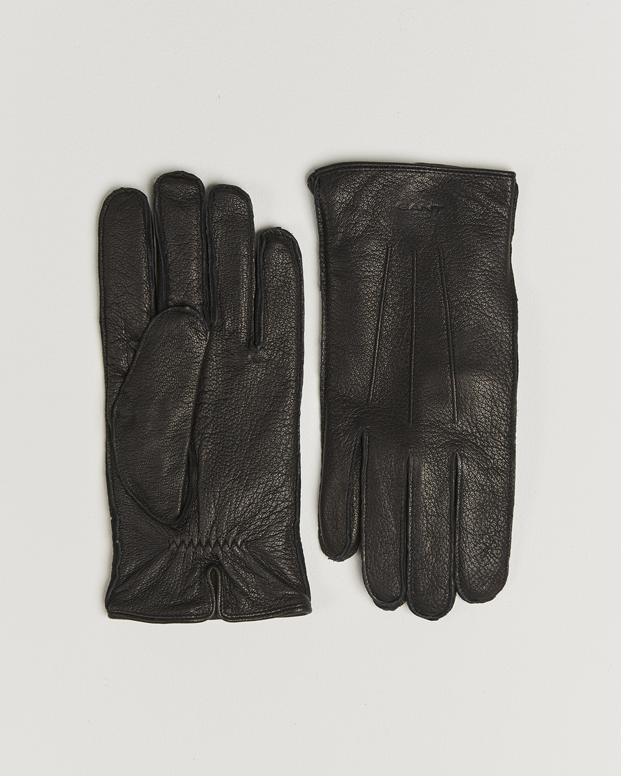Herre | Hansker | GANT | Cashmere Lined Leather Glove Black