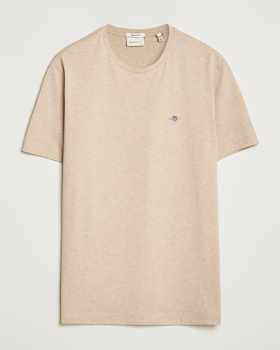 Herre | T-Shirts | GANT | The Original T-Shirt Khaki Melange