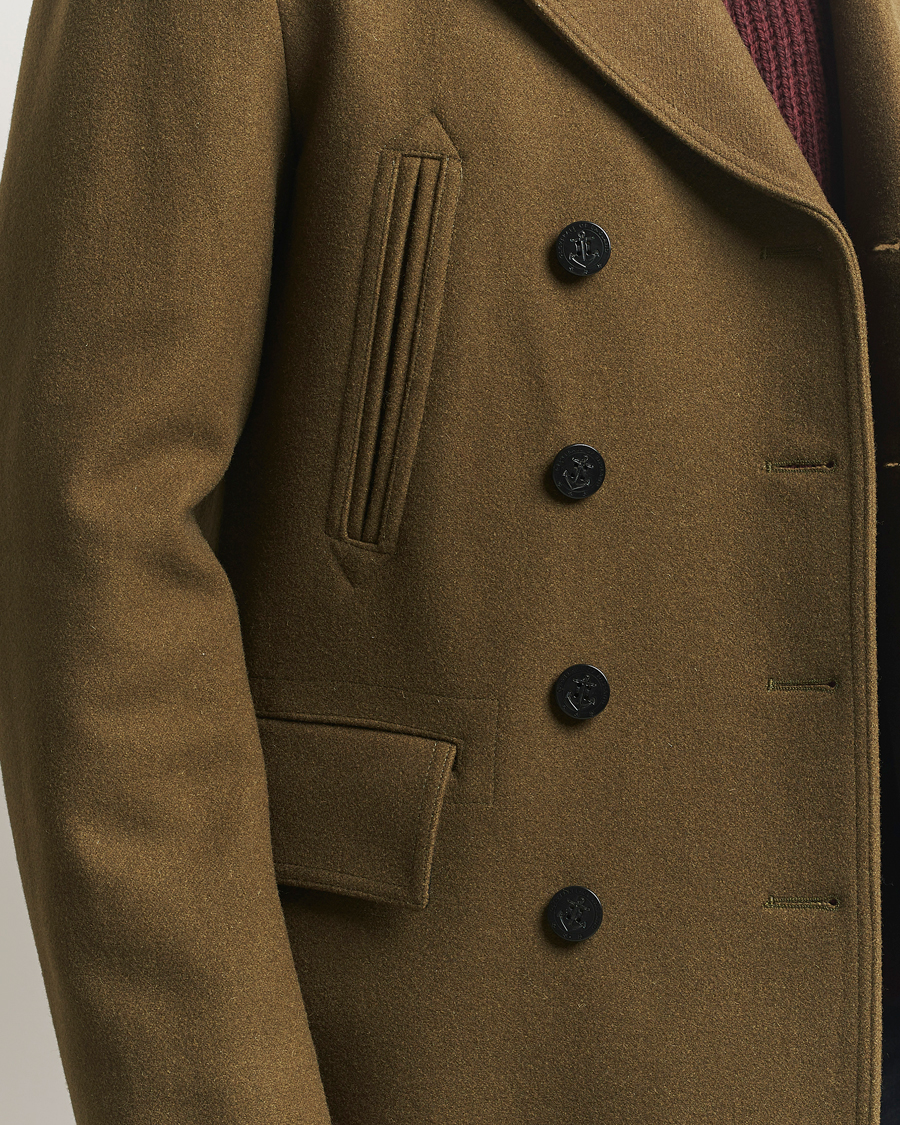 Herre | Jakker | Gloverall | Churchill Reefer Peacoat Loden Green