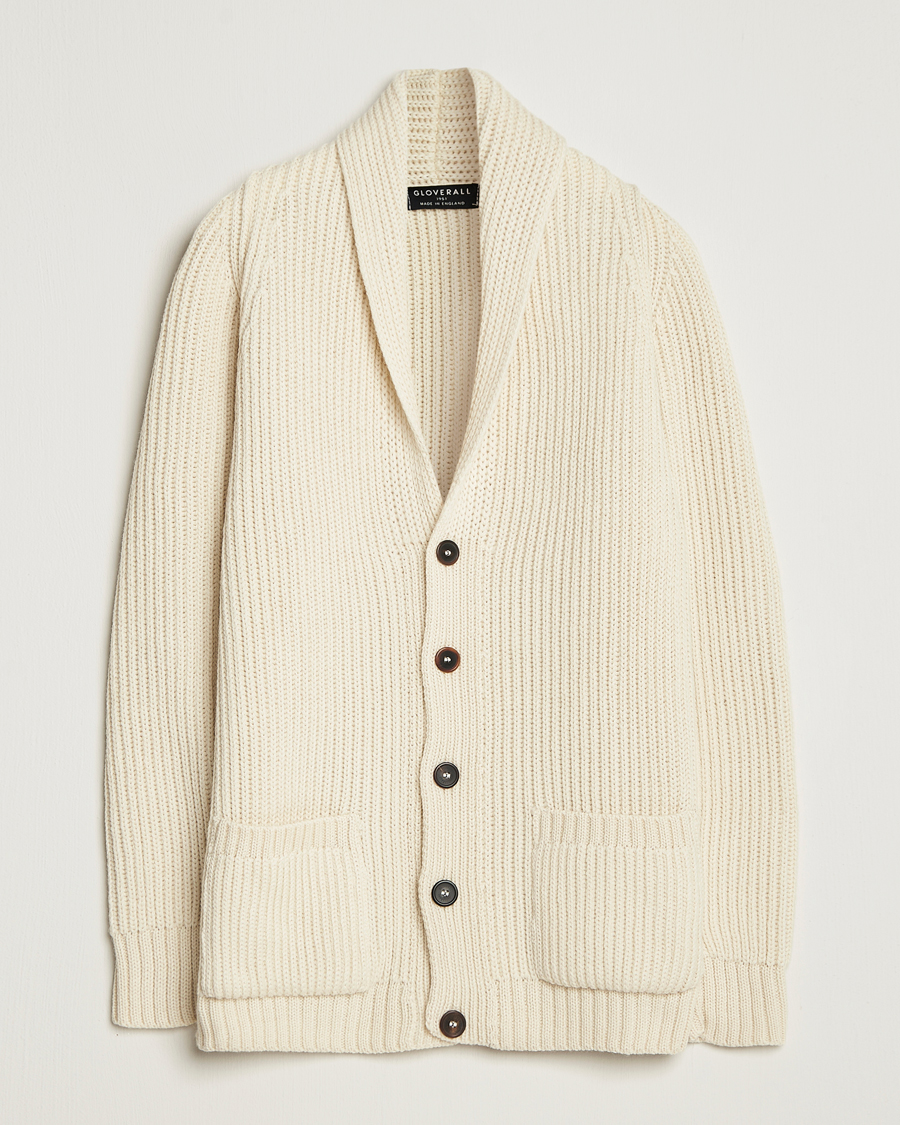 Herre | Gensere | Gloverall | Shawl Collar Cardigan Ecru