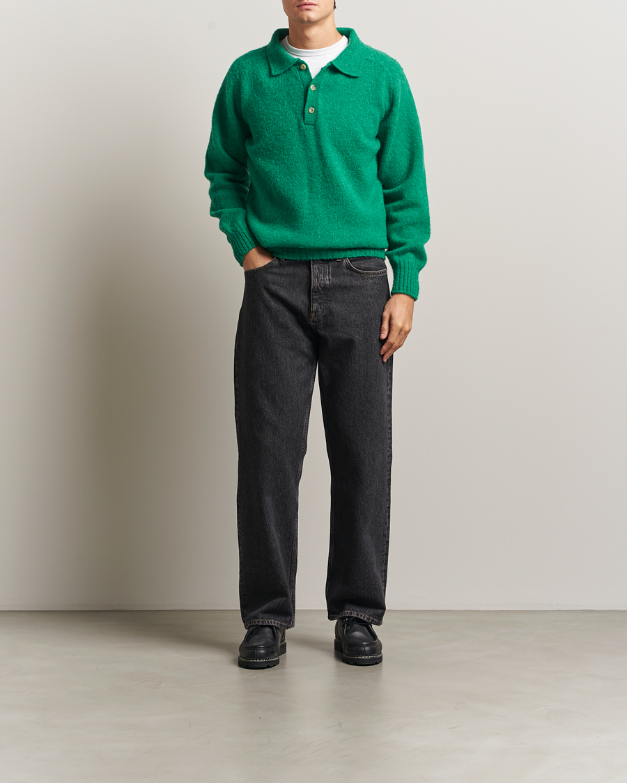 Herre | Gensere | Howlin' | Brushed Wool Polo Greendream