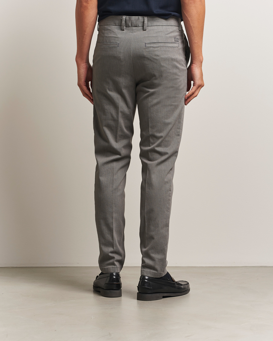 Herre | Bukser | BOSS BLACK | Kane Brushed Cotton Pleated Trousers Dark Grey