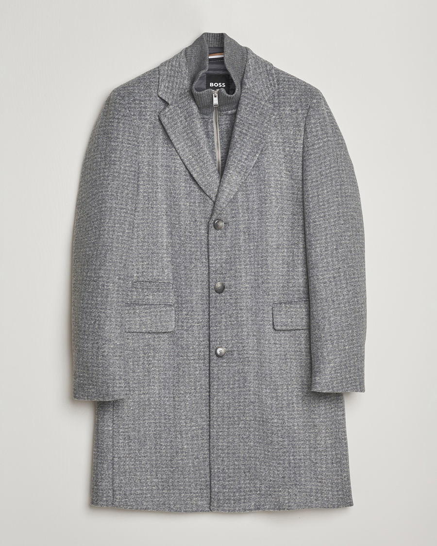 Herre | Jakker | BOSS BLACK | Hyde Wool Bib Coat Silver