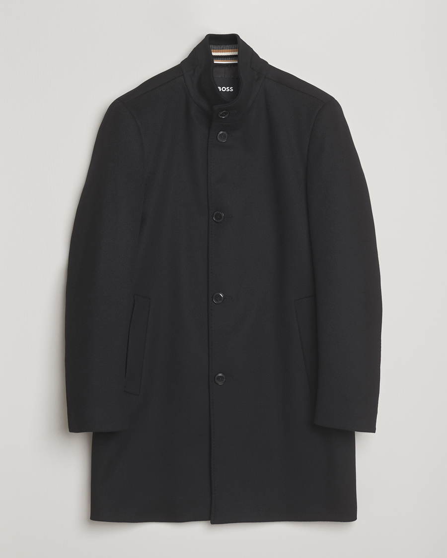 Herre | Jakker | BOSS BLACK | Hyde Stand Up Collar Coat Black