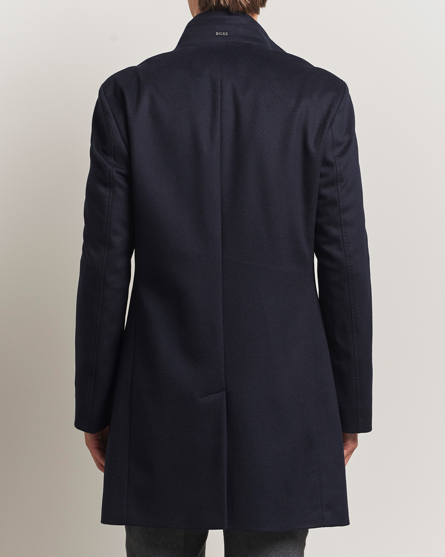 Herre | Jakker | BOSS BLACK | Hyde Stand Up Collar Coat Dark Blue