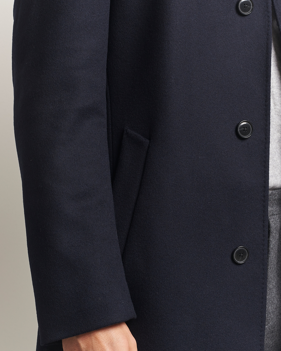 Herre | Jakker | BOSS BLACK | Hyde Stand Up Collar Coat Dark Blue