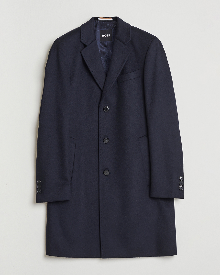 Herre | Jakker | BOSS BLACK | Hyde Wool Coat Dark Blue