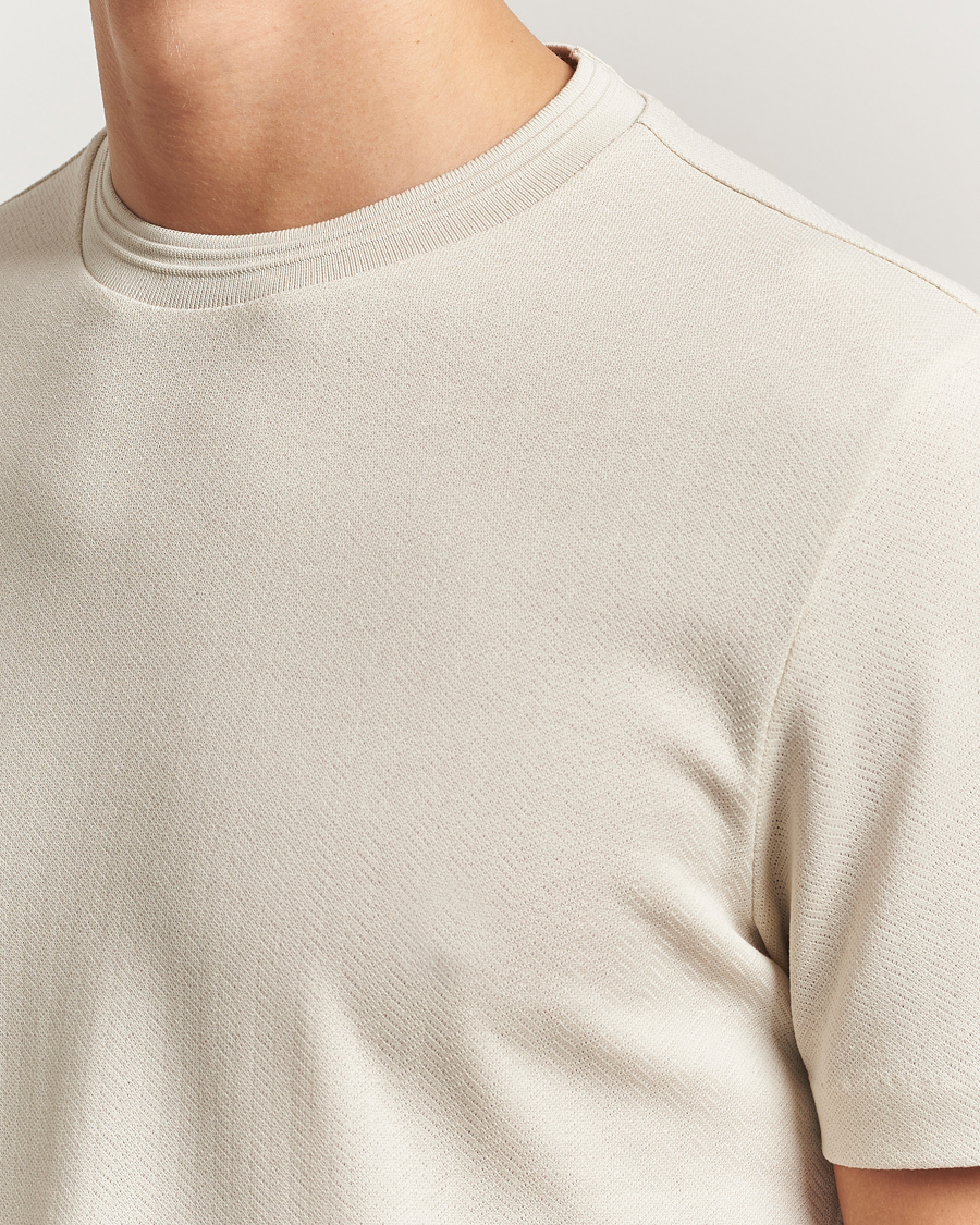 Herre | T-Shirts | BOSS BLACK | Thompson Structured Crew Neck T-Shirt Open White