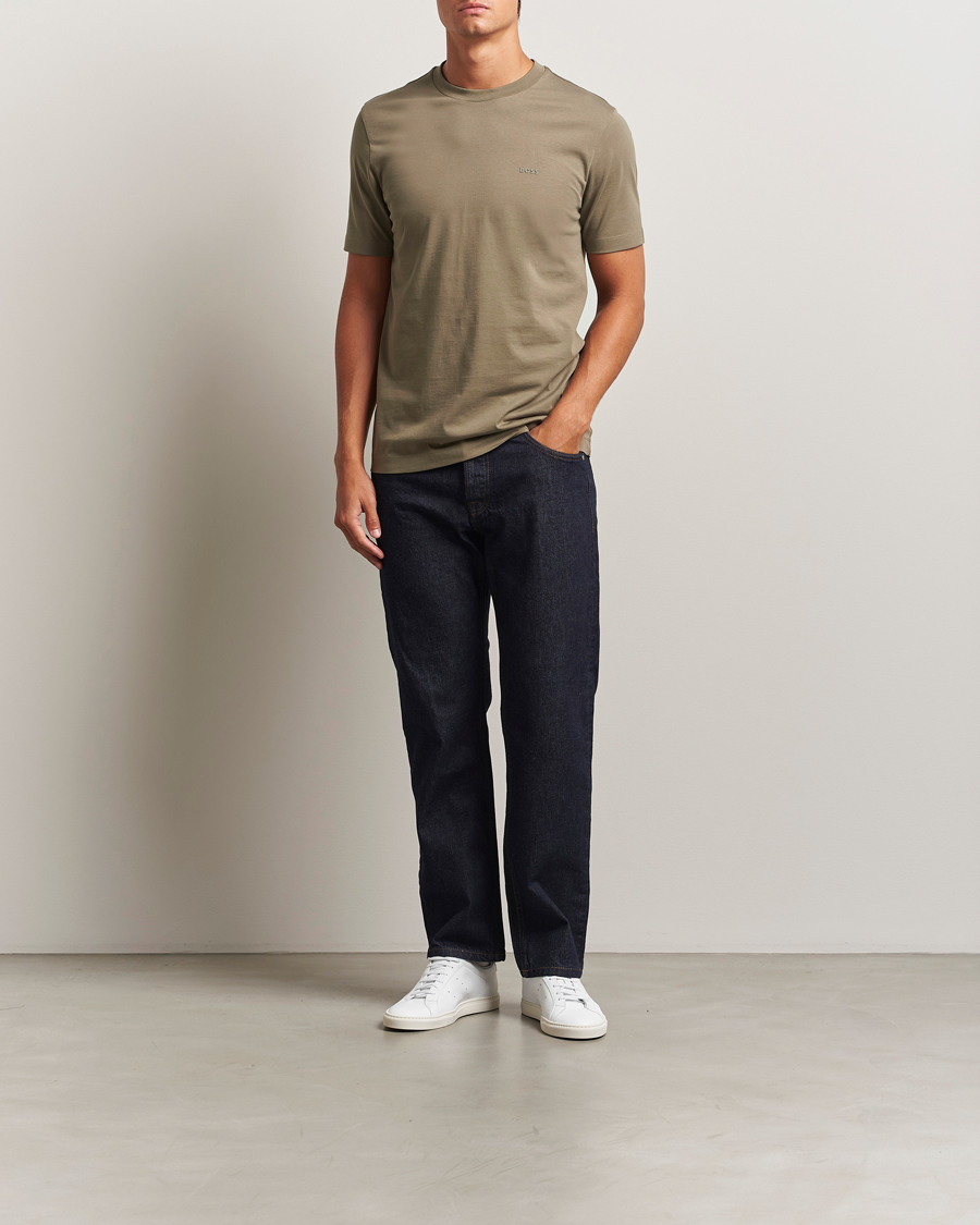 Herre | T-Shirts | BOSS BLACK | Thompson Crew Neck T-Shirt Open Green