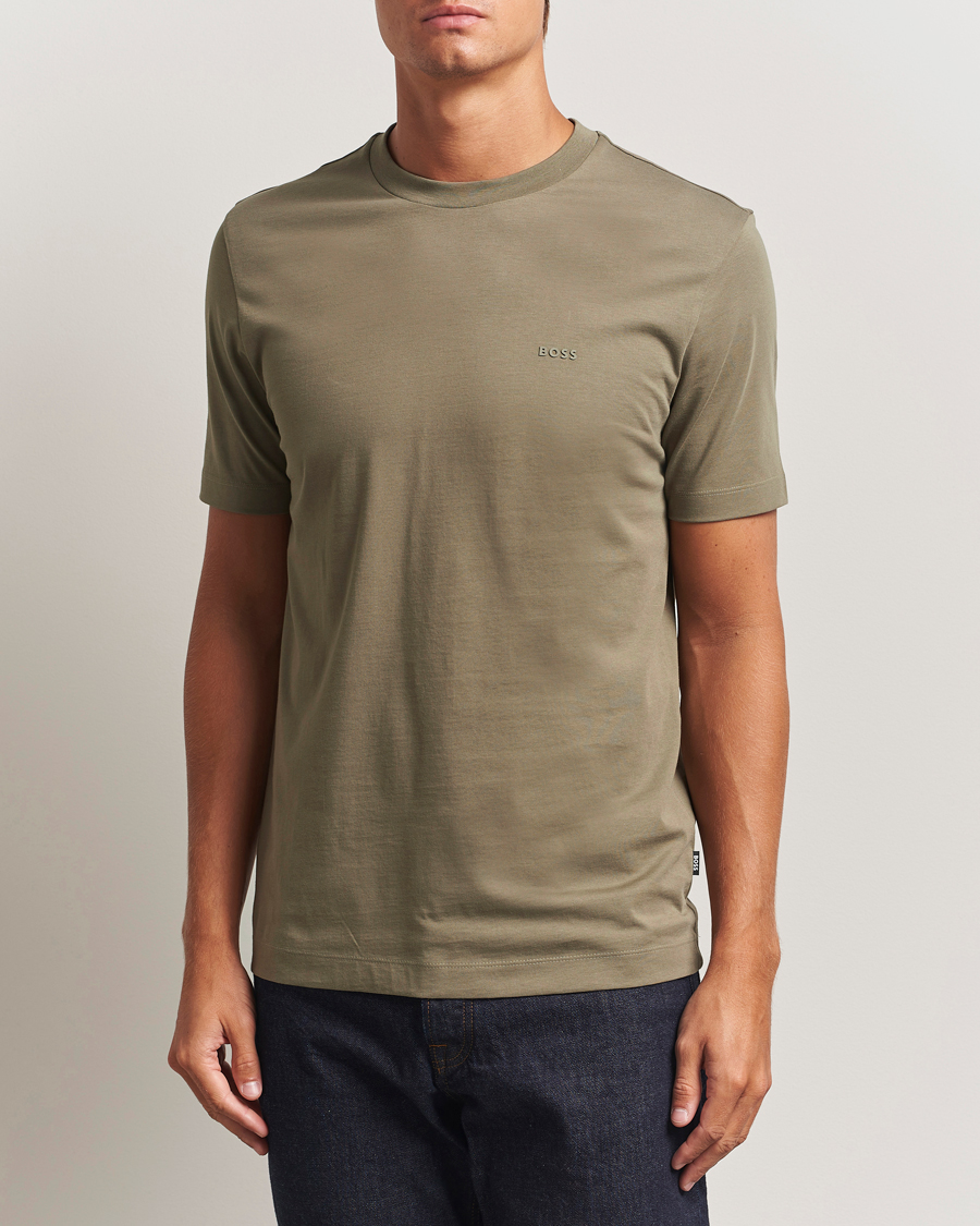 Herre | T-Shirts | BOSS BLACK | Thompson Crew Neck T-Shirt Open Green
