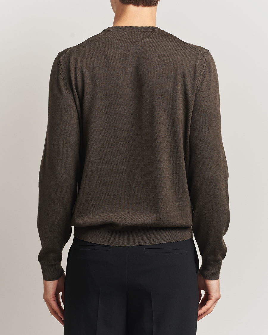 Herre | Gensere | BOSS BLACK | Botto Merino Knitted Pullover Open Green