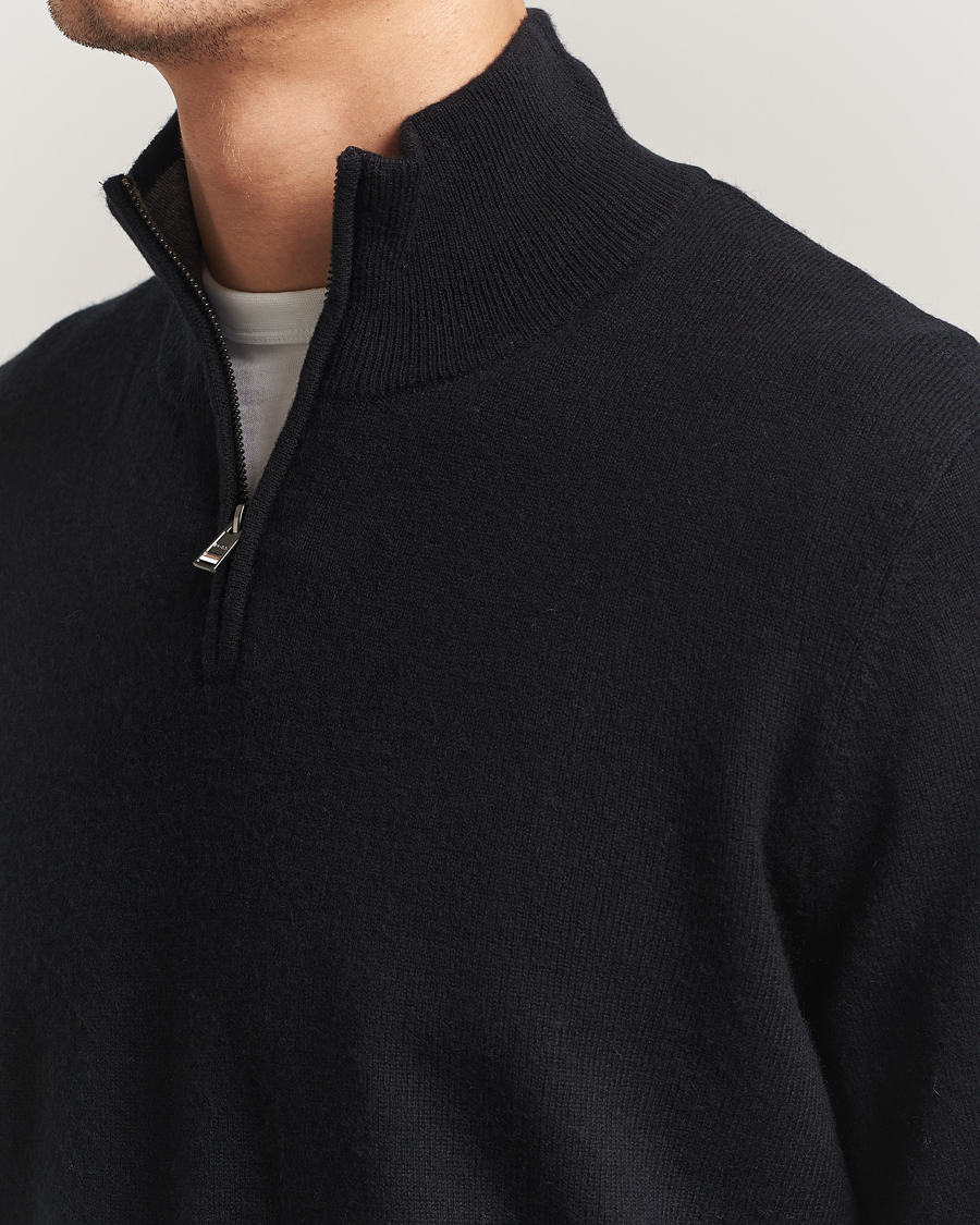 Herre | Gensere | BOSS BLACK | Hemarlo Wool/Cashmere Half Zip Black