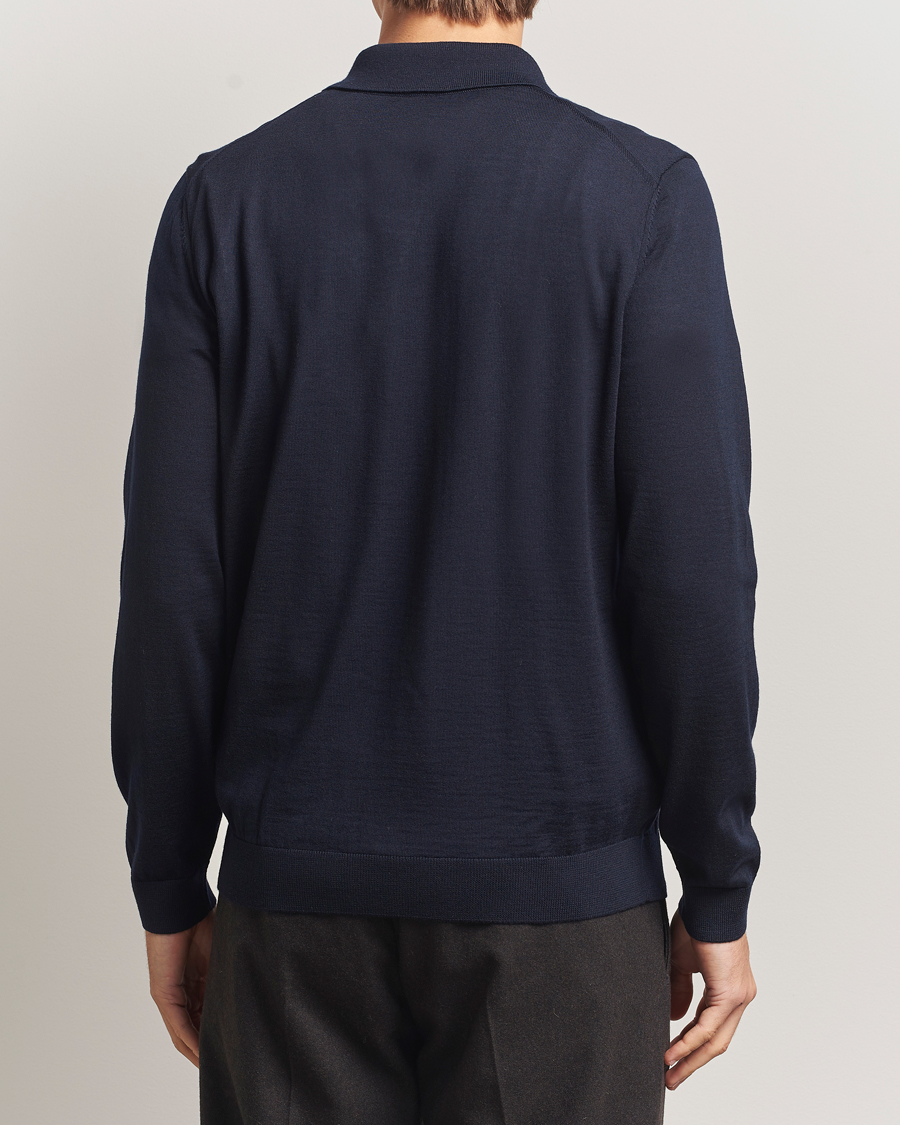 Herre | Gensere | BOSS BLACK | Helbert Wool Cardigan Dark Blue