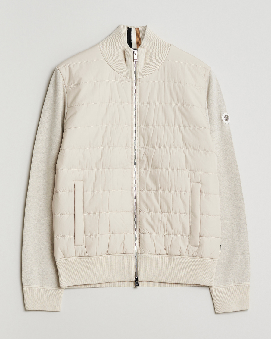 Herre | Gensere | BOSS BLACK | Hernest Hybrid Full Zip Open White