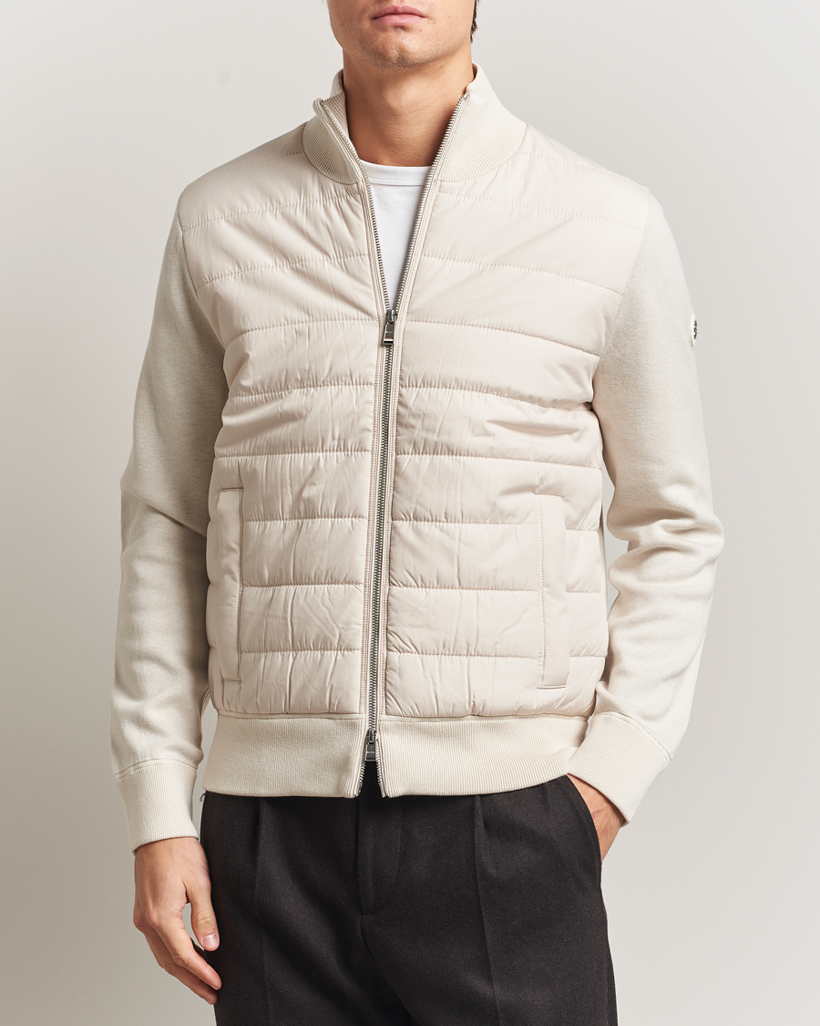 Herre | Gensere | BOSS BLACK | Hernest Hybrid Full Zip Open White
