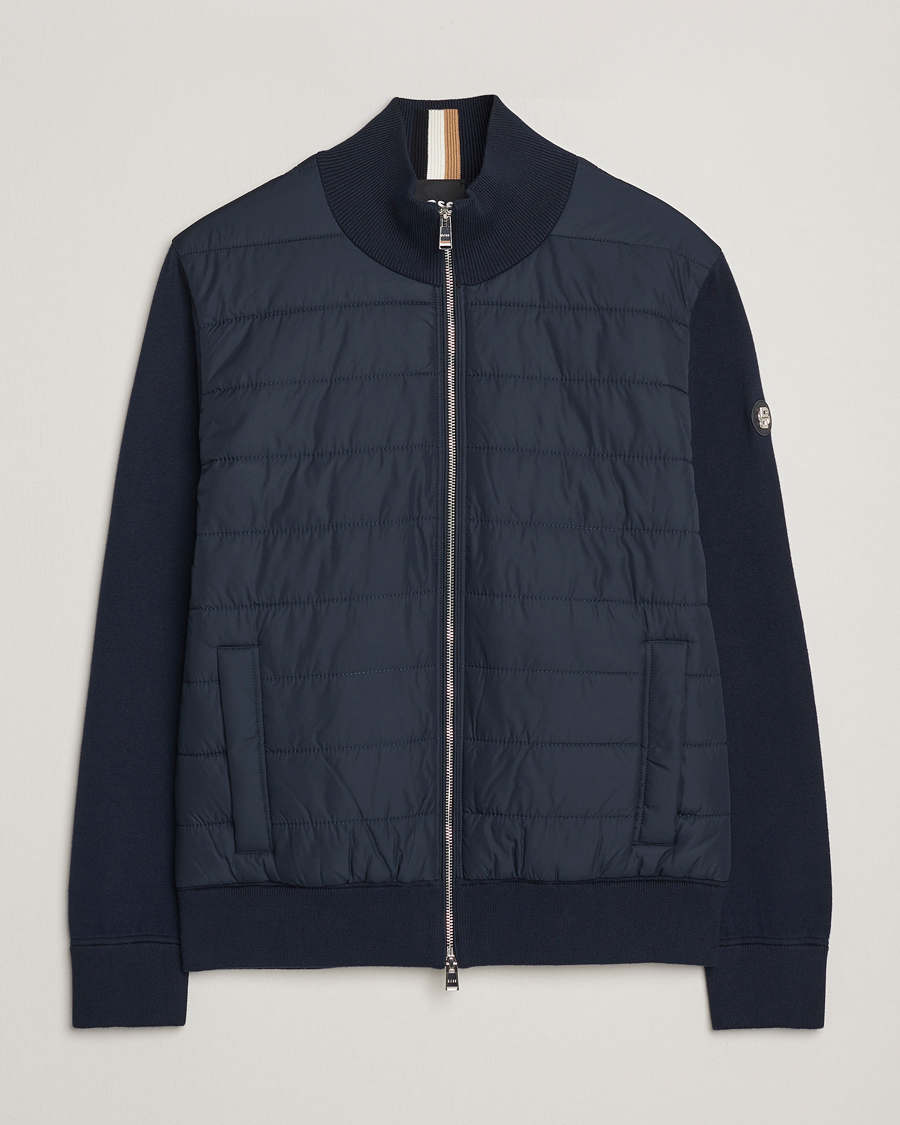 Herre | Jakker | BOSS BLACK | Hernest Hybrid Full Zip Dark Blue