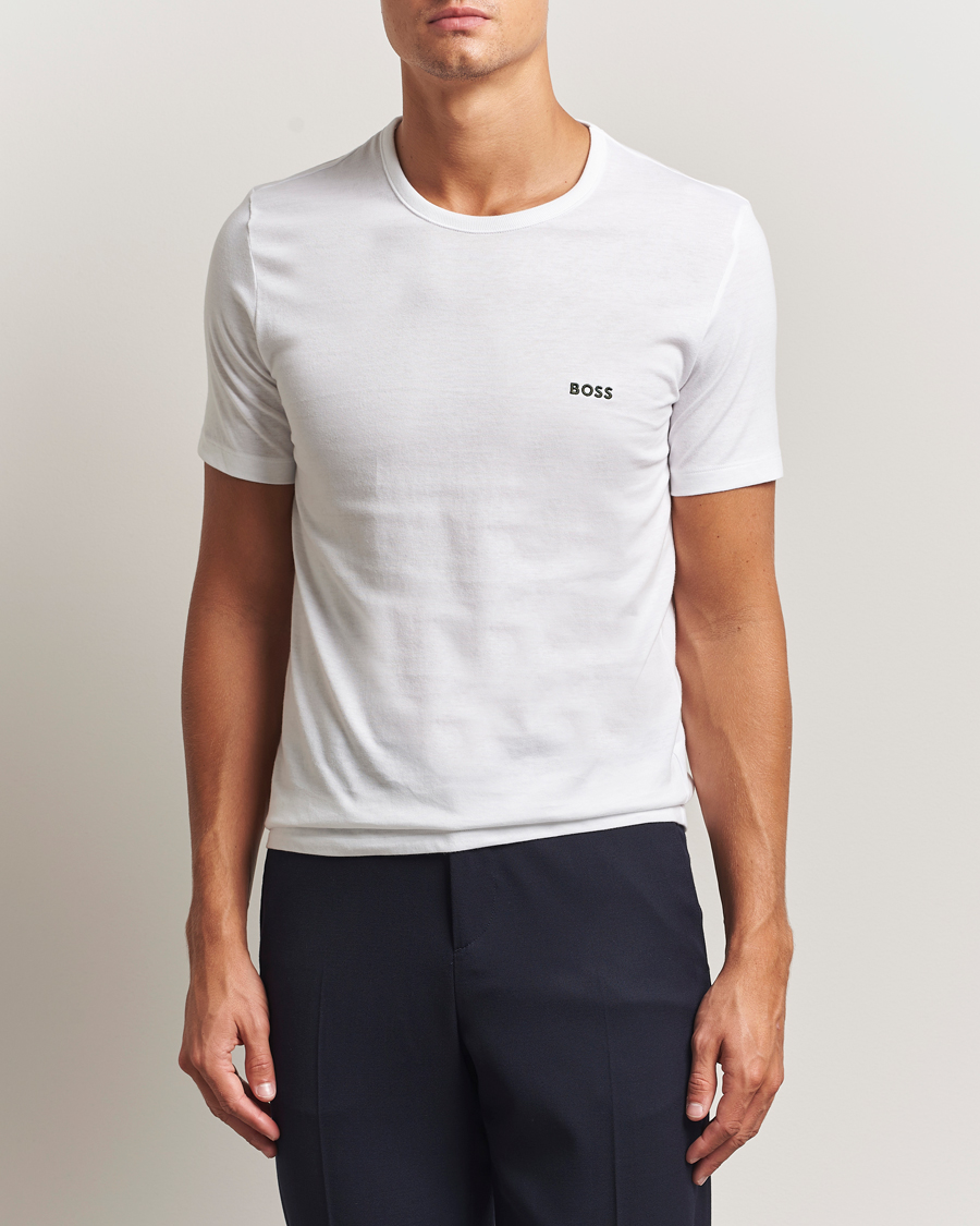 Herre | T-Shirts | BOSS BLACK | 3-Pack Crew Neck T-Shirt White/Green/Black