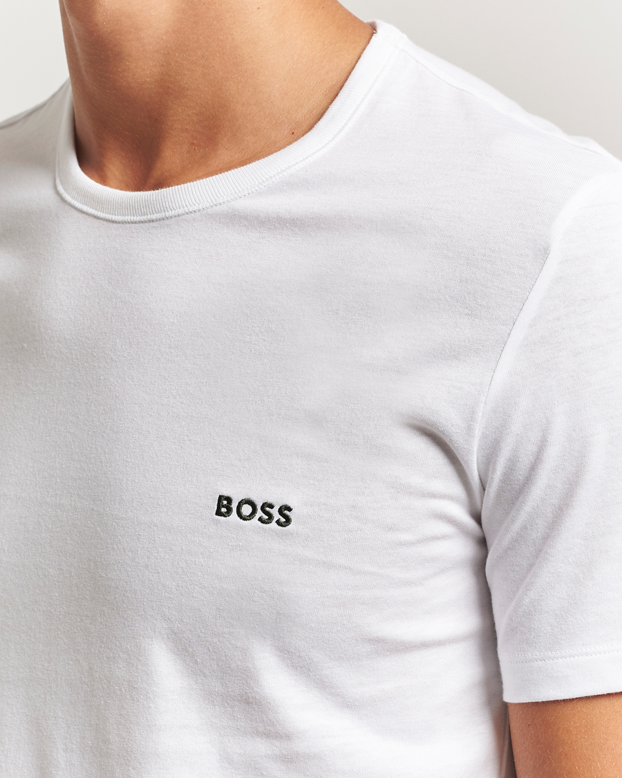 Herre | T-Shirts | BOSS BLACK | 3-Pack Crew Neck T-Shirt White/Green/Black