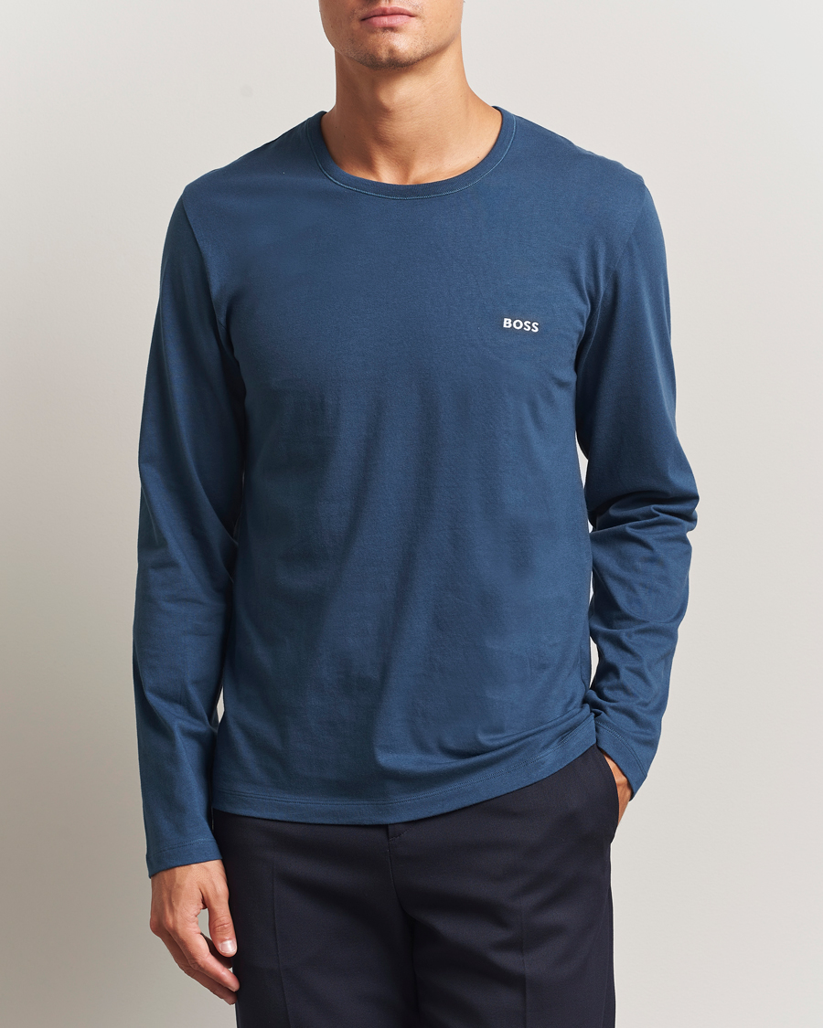 Herre | T-Shirts | BOSS BLACK | 3-Pack Long Sleeve T-Shirt Grey/Blue/Black