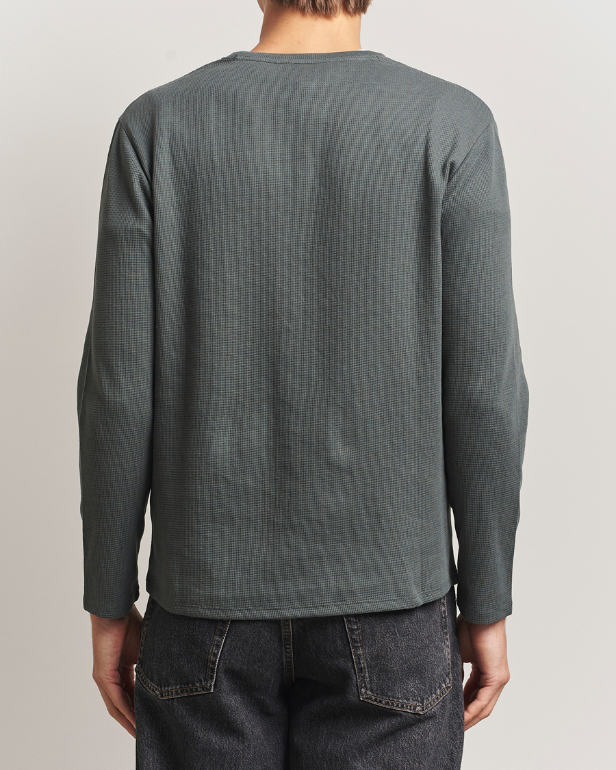 Herre | Pyjamaser og badekåper | BOSS BLACK | Waffle Long Sleeve Pyjama T-Shirt Open Green