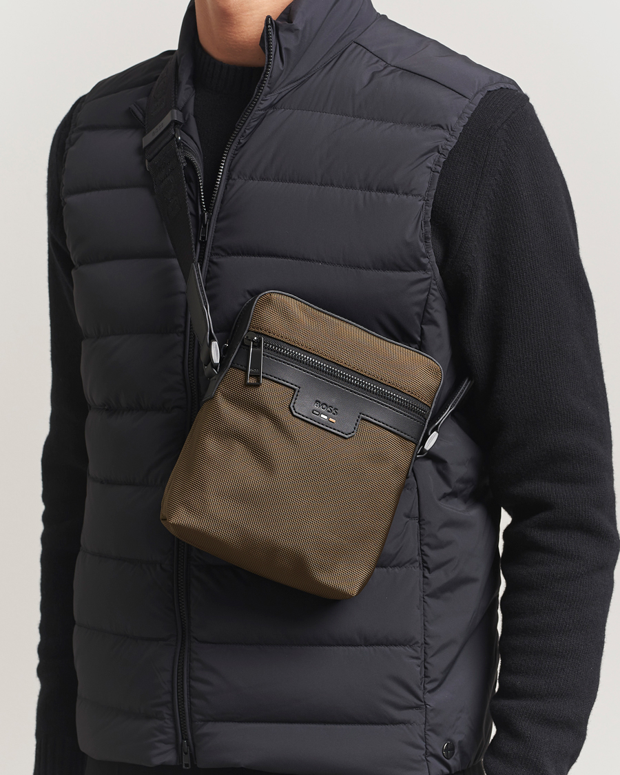 Herre | Vesker | BOSS BLACK | Ray Pouch Zip Bag Open Green