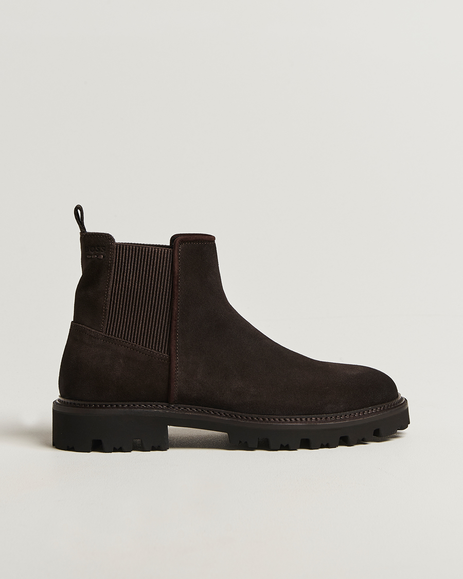 Herre | Støvler | BOSS BLACK | Julyo Suede Chelsea Boot Dark Brown