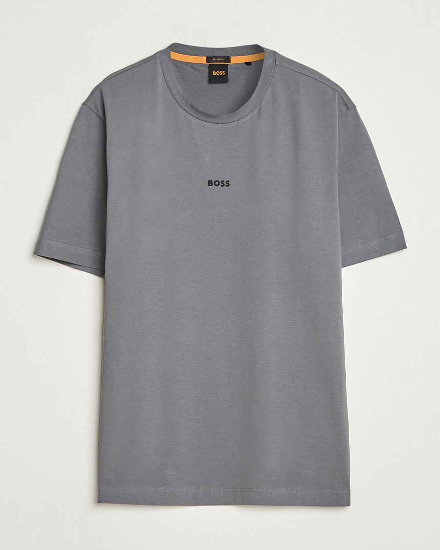Herre | T-Shirts | BOSS ORANGE | Tchup Logo Crew Neck T-Shirt Open Grey