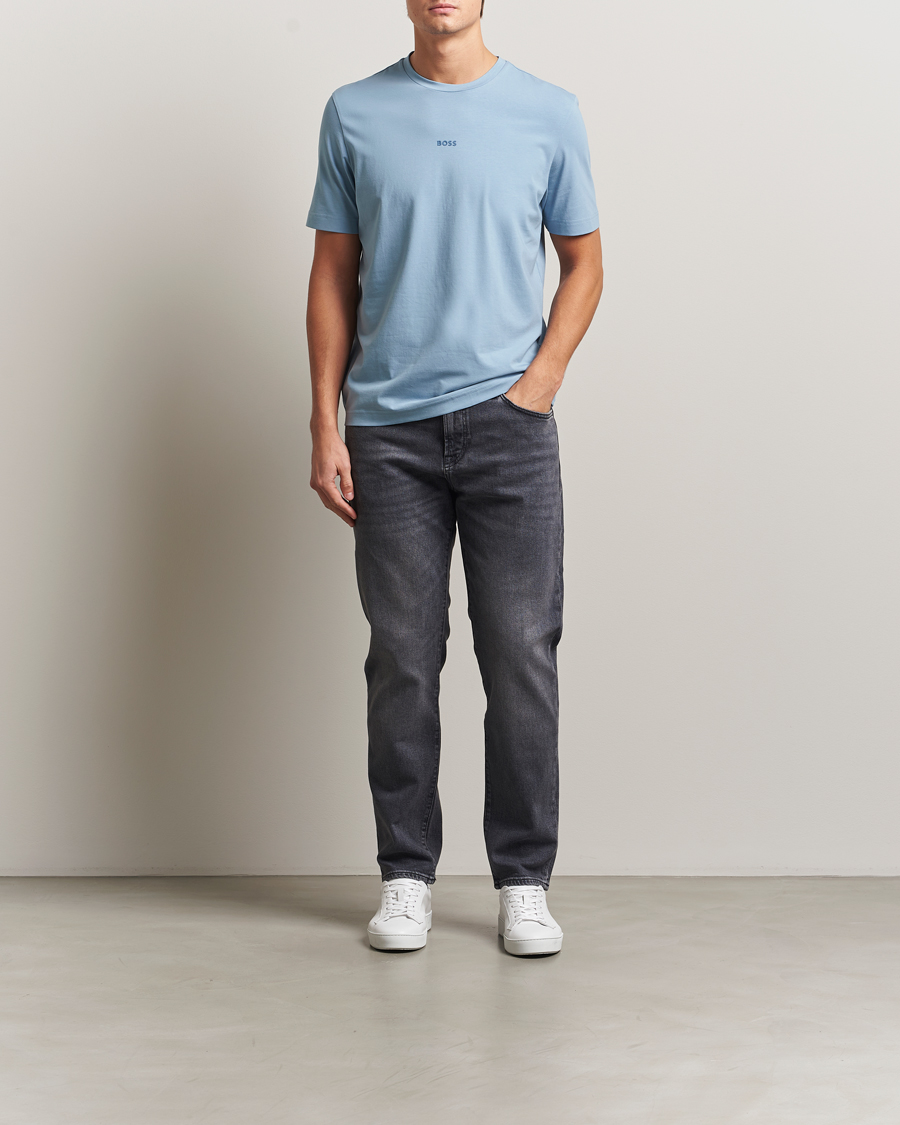 Herre | T-Shirts | BOSS ORANGE | Tchup Logo Crew Neck T-Shirt Light Blue