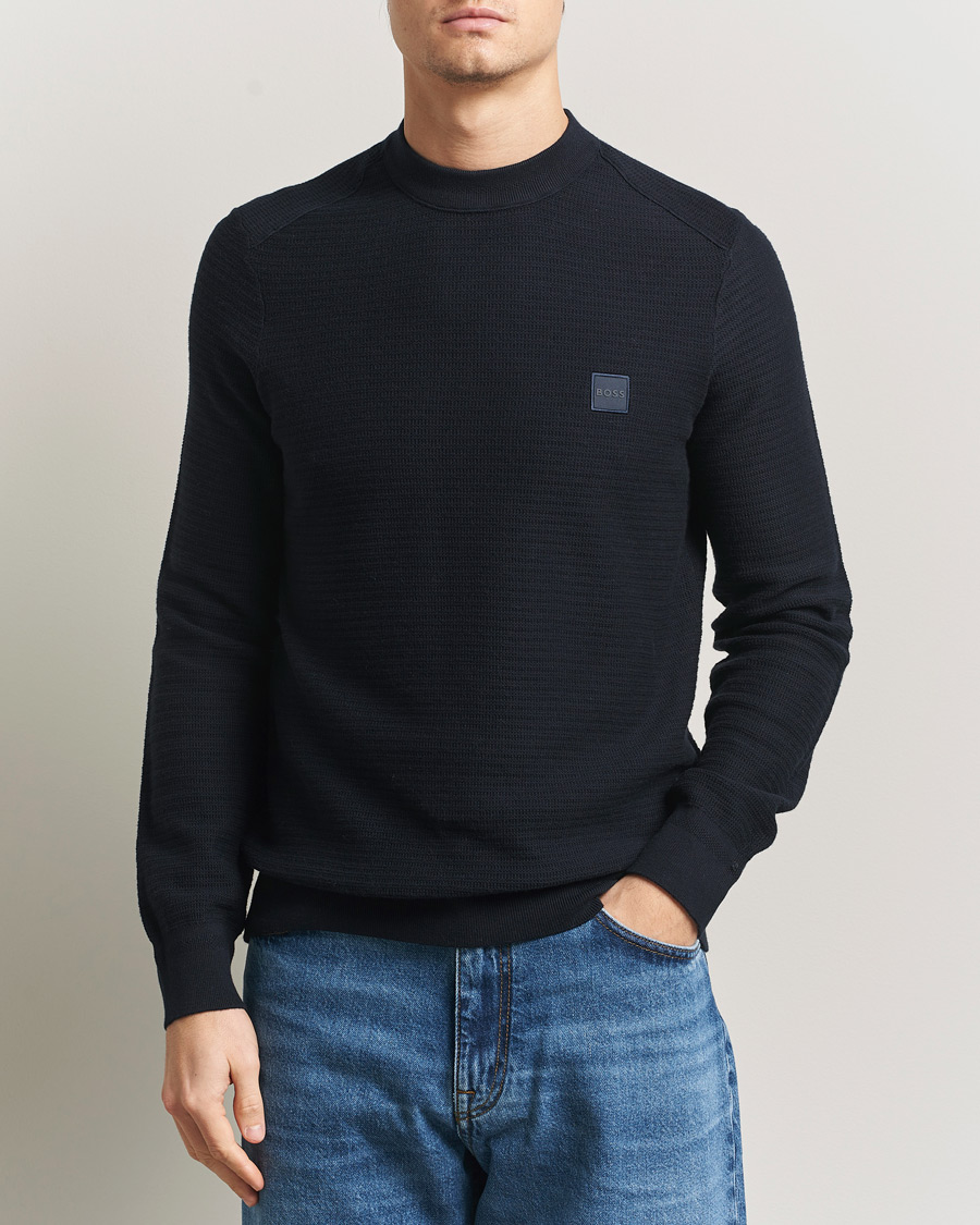 Herre | Gensere | BOSS ORANGE | Anion Knitted Sweater Dark Blue