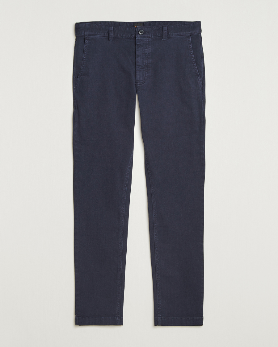 Herre | Bukser | BOSS ORANGE | Cotton Chino Dark Blue