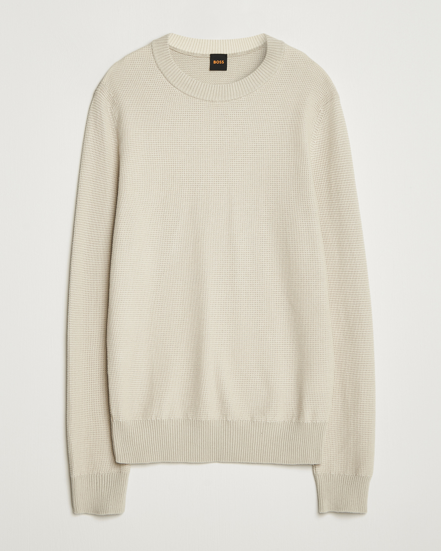 Herre | Gensere | BOSS ORANGE | Klapok Knitted Crew Neck Sweater Light Beige