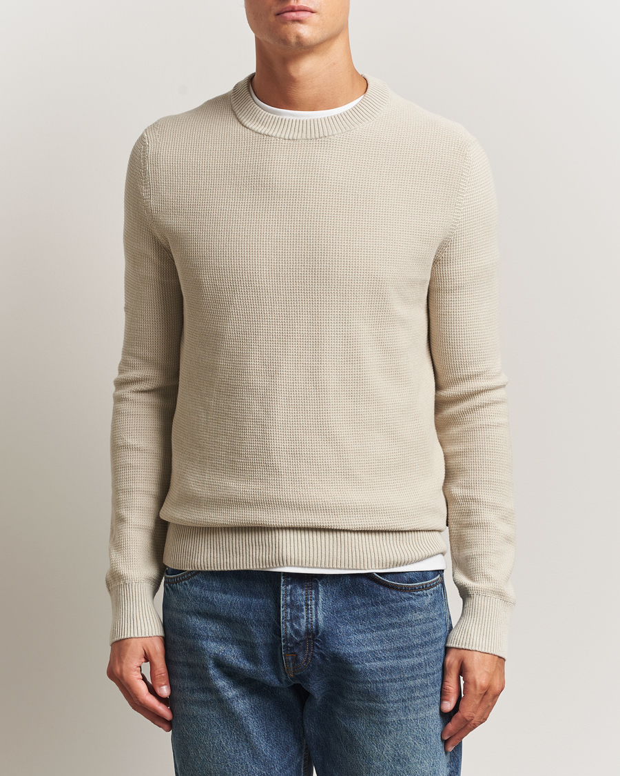 Herre | Gensere | BOSS ORANGE | Klapok Knitted Crew Neck Sweater Light Beige