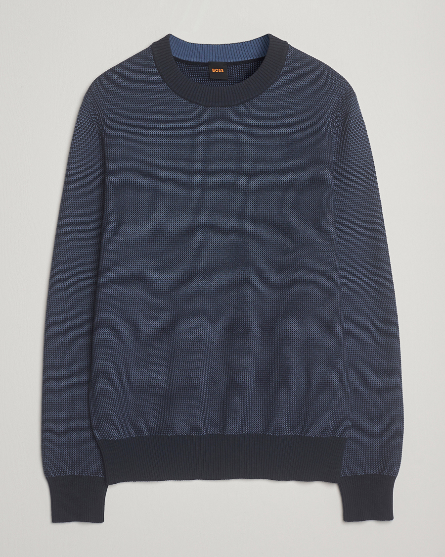Herre | Gensere | BOSS ORANGE | Klapok Knitted Crew Neck Sweater Dark Blue