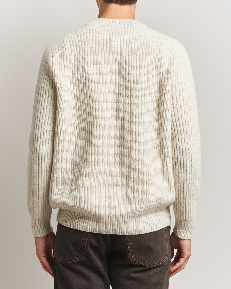Herre | Gensere | BOSS ORANGE | Karinet Ribbed Wool Knitted V-Neck Light Beige