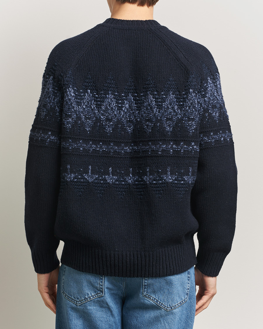 Herre | Gensere | BOSS ORANGE | Karombo Wool Fairisle Sweater Dark Blue