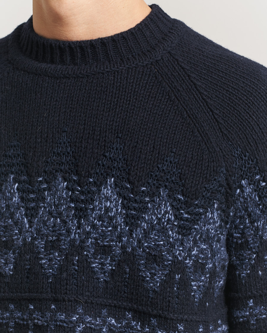 Herre | Gensere | BOSS ORANGE | Karombo Wool Fairisle Sweater Dark Blue