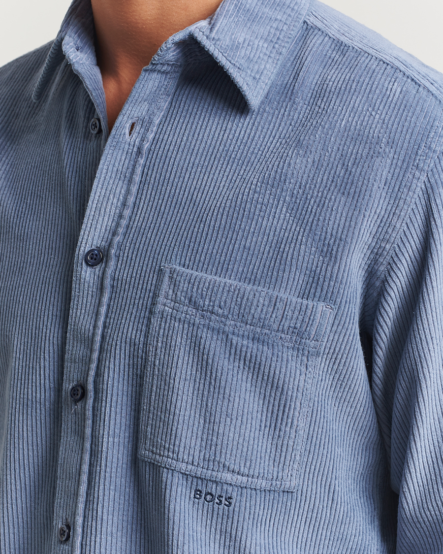 Herre | Skjorter | BOSS ORANGE | Relegant Corduroy Shirt Open Blue