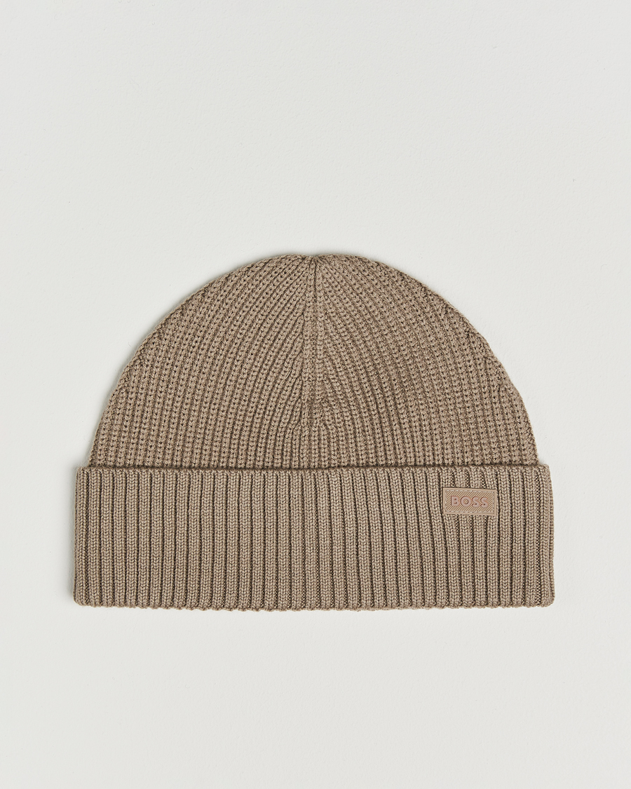 Herre | Luer | BOSS ORANGE | Andern Wool Beanie Open Green