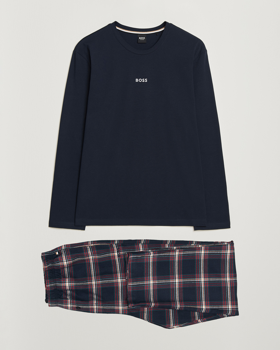 Herre | Pyjamaser og badekåper | BOSS BLACK | Long Sleeve Pyjama Set Open Blue