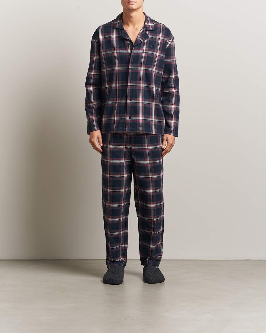 Herre | Pyjamaser og badekåper | BOSS BLACK | Flannel Long Sleeve Pyjama Set Open Blue