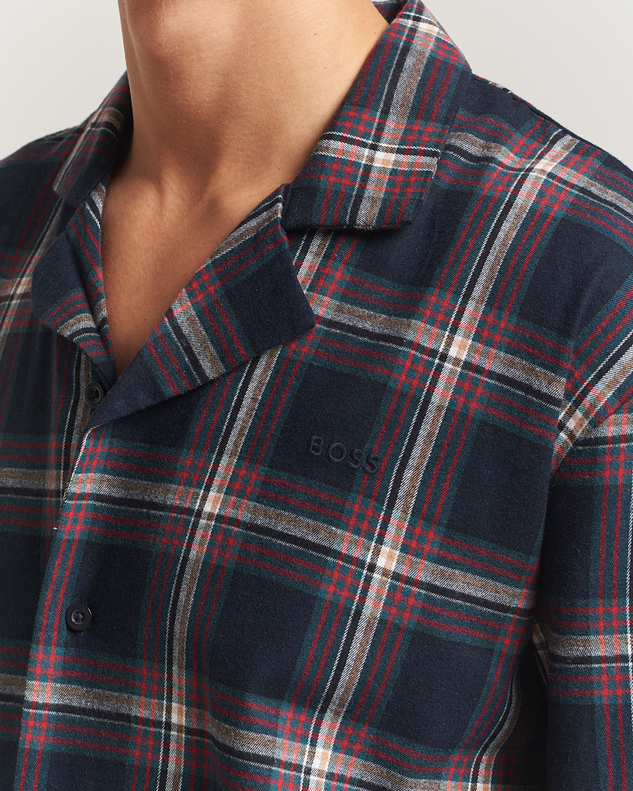 Herre | Pyjamaser og badekåper | BOSS BLACK | Flannel Long Sleeve Pyjama Set Open Blue