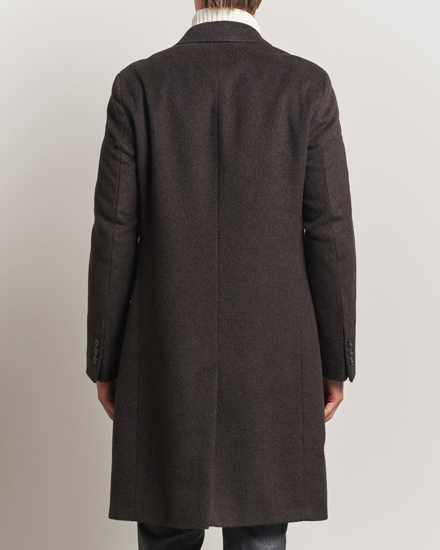 Herre | Jakker | BOSS BLACK | Hyde Wool/Alpaca Double Breasted Coat Dark Brown