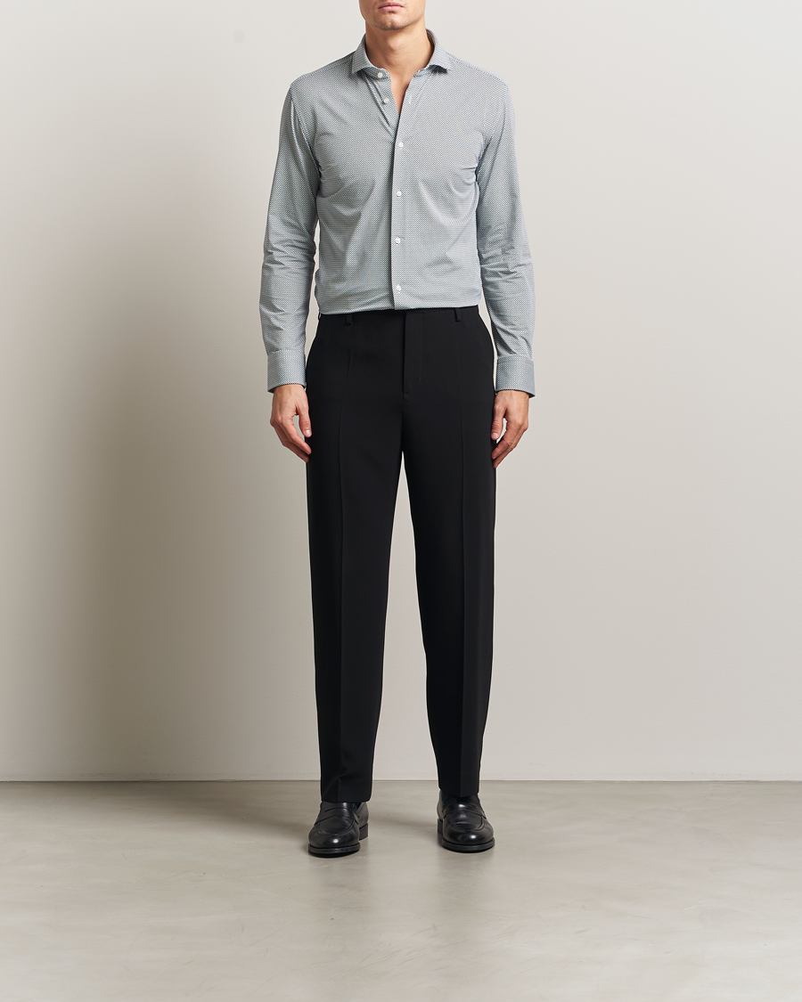 Herre | Skjorter | BOSS BLACK | Hank 4-Way Printed Stretch Shirt Dark Blue