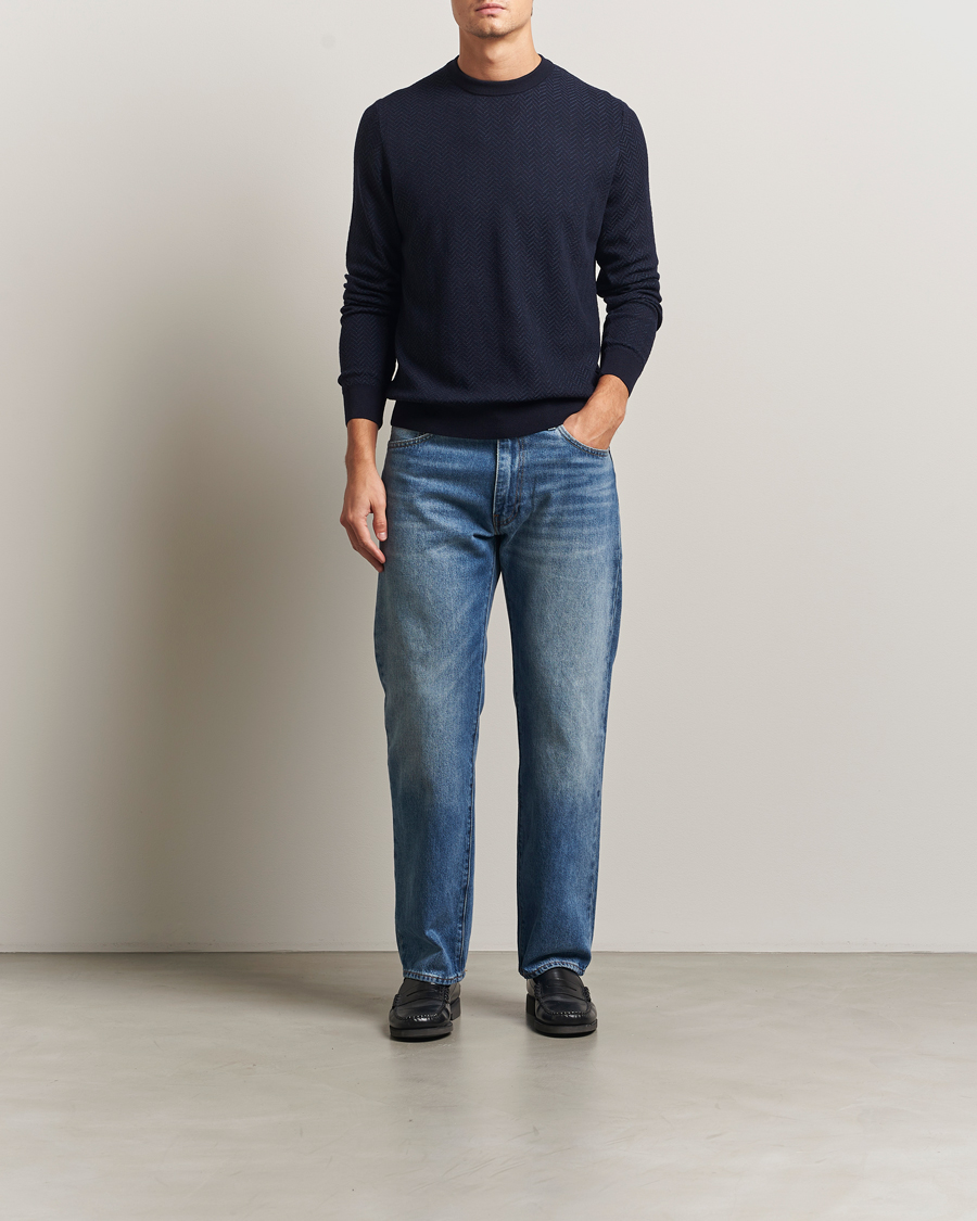 Herre | Gensere | BOSS BLACK | Habito Wool Knitted Sweater Dark Blue
