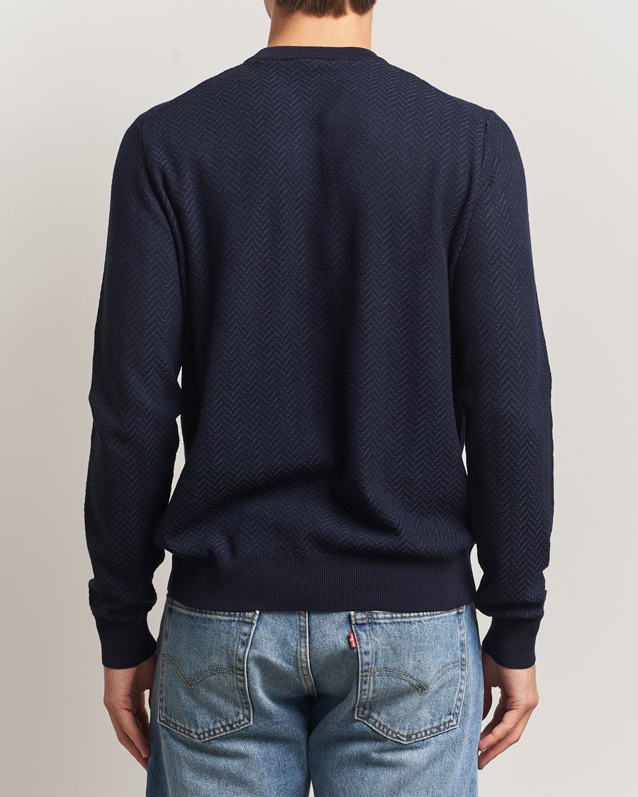 Herre | Gensere | BOSS BLACK | Habito Wool Knitted Sweater Dark Blue