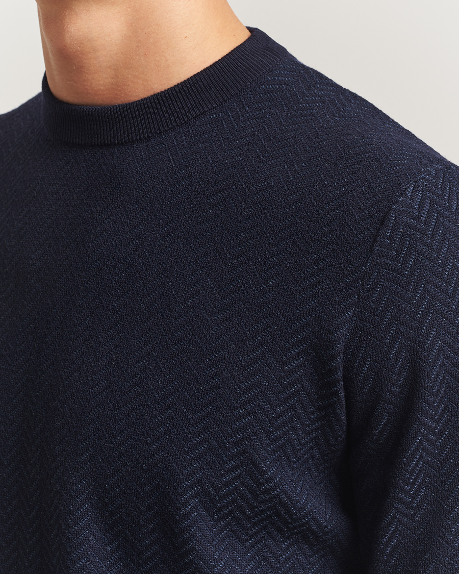 Herre | Gensere | BOSS BLACK | Habito Wool Knitted Sweater Dark Blue