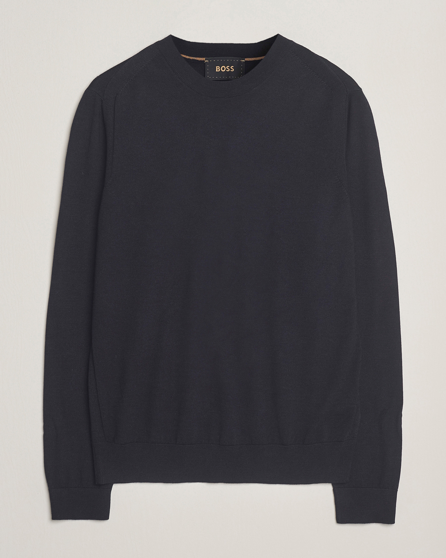 Herre | Gensere | BOSS CAMEL | Overo Wool/Cashmere Knitted Sweater Dark Blue