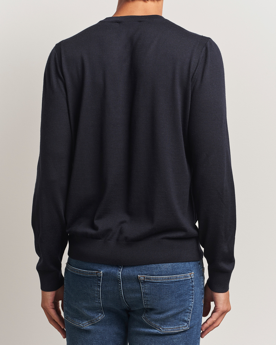 Herre | Gensere | BOSS CAMEL | Overo Wool/Cashmere Knitted Sweater Dark Blue